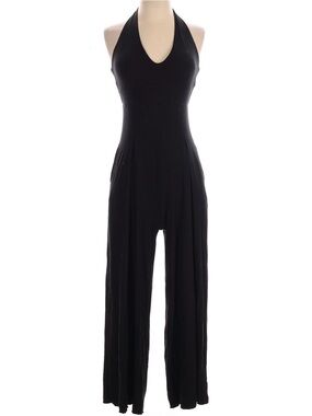 POPFLEX Black Halter Wide-Leg Jumpsuit